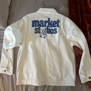 Market studios white jean jacket szXL new